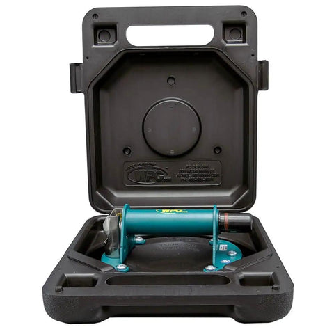 8 Inch Vacuum Suction Cup Lifter With Metal Handle And ABS Body Heavy Duty 125 lb Capacity Includes Case in open carrying case