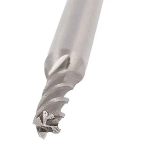 Close-up of End Mill Bits Set For CNC And Metalworking, 2 Piece 5 32 Inch Cutting Diameter, 4 Flute Straight Shank, HSS AL End Mills