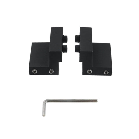 Four Pack Black Barn Door Roller Stopper Hardware For 1.61 Inch By 0.28 Inch Track And 41 By 7 Millimeter Rails, Flat Rail Stop