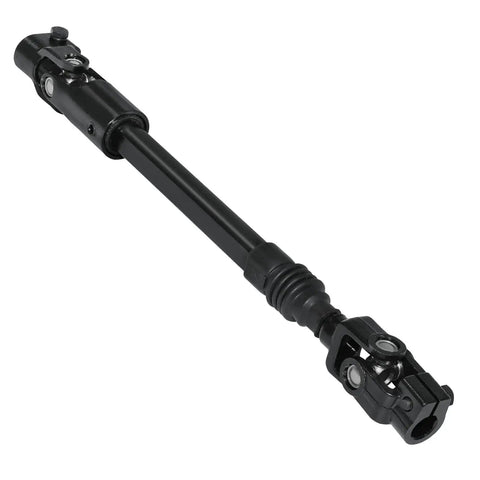 Adjustable Steering Column Shaft With U Joint For Jeep Cherokee Comanche, black metal product with U-joint ends, side view