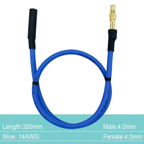 4.0mm Banana Gold Bullet Connector Extension Cables Set For RC Brushless Motors And ESCs 14AWG Heatproof Silicone Wire