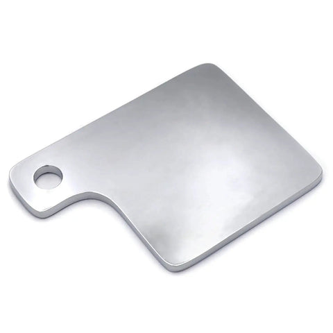 Universal Motorcycle License Plate Bracket for Renewal Tag and Inspection Tag Mount, Chrome Billet Aluminum, flat view