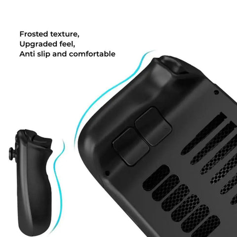 Premium Beefed Up Replacement Back Plate Shell Cover for Steam Deck and Steam Deck OLED, black with cooling vent, textured grip