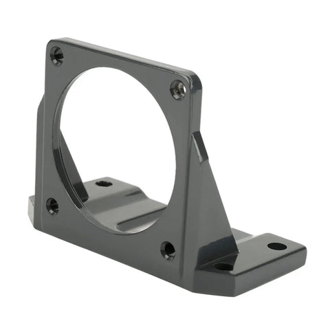 Rugged Black Motor Mount Bracket For 40W To 120W DC Motors And Mini Stepper Motors High Hardness Auxiliary Bracket With Fixed Base Stable Support For Vertical Or Flat Mounts Center Hole For Easy Installation Beefed Up Build For Projects.