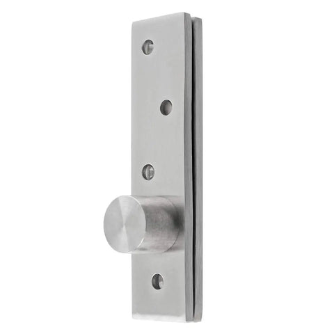 Side view of 4 Inch Offset Axes Rotating Hinge 360 Degree Door Pivot Hinge Concealed Up Down Shaft Stainless Steel Brushed Nickel Finish