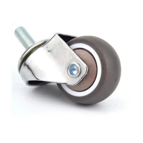 Close-up of 1 Inch Swivel Caster Wheel Replacement For Small Carts And Furniture With Soft Rubber TPE M6x15mm Mini Stem