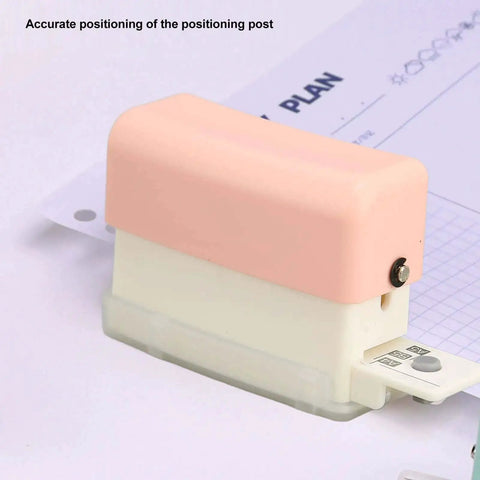 Portable 6 Hole Punch Adjustable Metal Handy Hole Puncher With Chip Tray And Positioning Pillar for planners and A4 paper