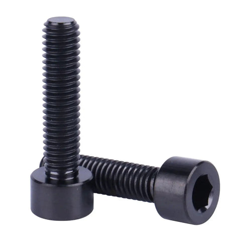 Titanium M6x25mm Hex Bolts Set 4Pcs Black Grade 5 Ti Screws 6Al4V Titanium Alloy 1mm Thread Pitch Allen Hex Bolts