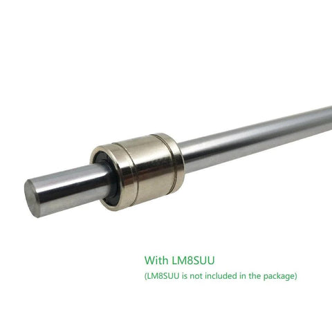 ReliaBot chrome-plated steel linear motion rod shaft, 8mm x 600mm with end collar