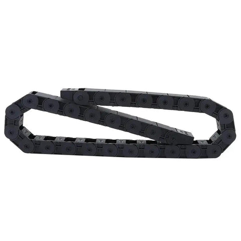 Nylon Cable Drag Chain For 3D Printers And CNC Machines 18x25mm Open Wire Carrier Bridge Type 1 Meter Length, black PA66 material.