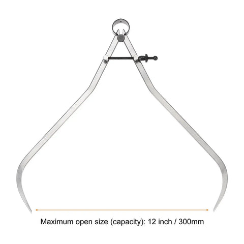12 Inch Spring Joint Caliper For Wood Turning Lathe Work with Solid Nut Stainless Steel Forged High Carbon Metal Calipers
