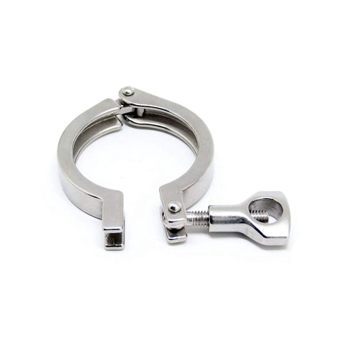 Stainless steel 304 2-inch sanitary clamp with single pin and bolt assembly