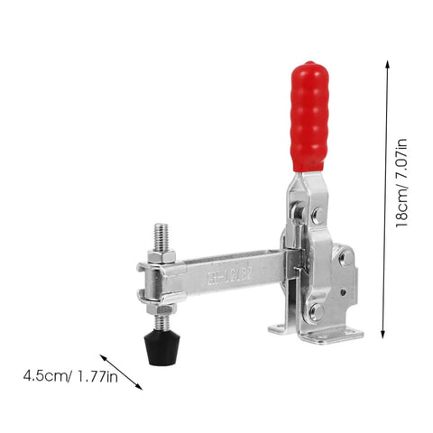 Front view of Two Pack Welding Toggle Clamps For Jig Fixtures, Quick Release Fixed Location Clamps, Durable Iron Construction, 18cm height