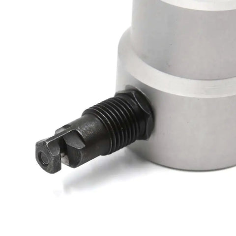 Close-up of Heavy Duty Double Head Metal Sheet Nibbler and Hole Cutter Tool Kit head, showing cutting mechanism.