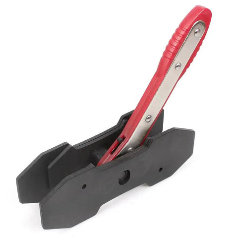 Bartoo brake caliper piston spreader tool with red handle and 2 steel plates.