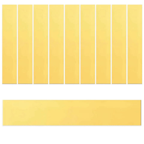 10 Piece Brass Strip Assortment Kit With Handy Brass Shim Sheets For Metalworking And DIY Projects, 1 Inch Wide By 5.9 Inch Long, 0.004 Inch Thick, Durable And Reliable Shims arranged in a grid pattern