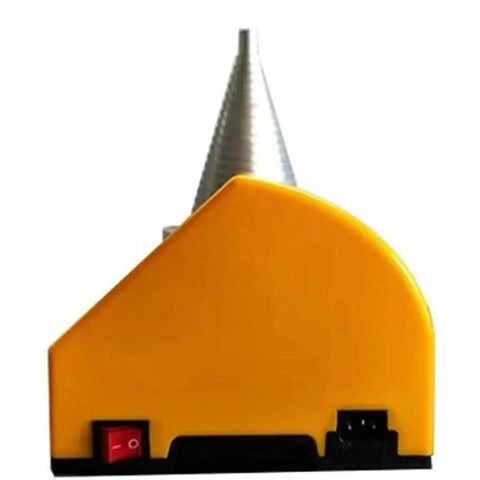 Side view of Induction Bearing Heater Cone Style 2kW Coil Heater with Real Time Temperature Control, yellow casing.