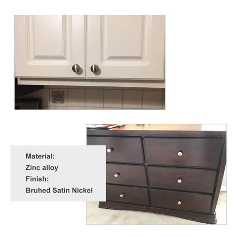 Satin Nickel Cabinet Knobs Set 15 Pack Round One And One Eighth Inch Dresser Pulls With Brushed Nickel Finish Zinc Alloy Hardware