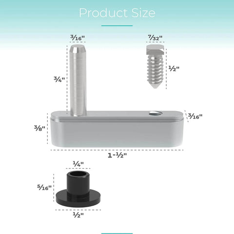 Shower Door Pivot Block With Three Quarters Inch Pin For Framed Swing Doors, Hinge Pin Kit Fits Framed Swing Door Replacement