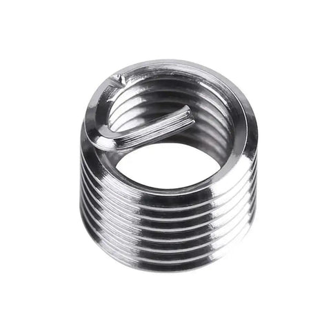 Single helicoil insert from 30 Piece Metric Thread Repair Kit With Helicoil Threaded Inserts And Installation Tool For M3 M4 M7 M9 M11 Threads Car Pro Coil Tool For Vehicle And Shop Repairs.