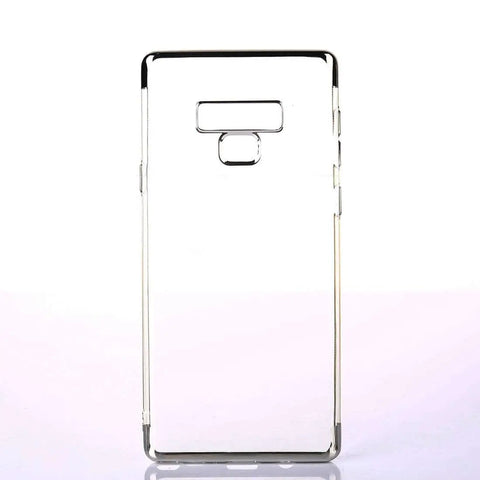 Clear acrylic phone case with precise cutouts for a rectangular camera and fingerprint sensor on white background.