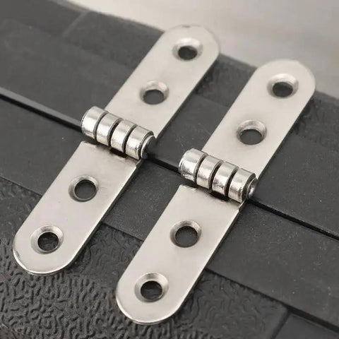 Foldable 180 Degree Rounded Corner Buffer Hinge For Wooden Box And Cabinet Doors Metal Rotating Flap Hinge on black surface