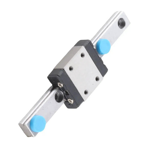 Precision Linear Rail Guide With 7mm Wide Slide Block With Ball Retainer And Built In Lubrication System on white background
