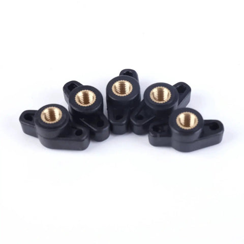 Five 10 Pack Through Hole T Knobs 1/4-20 For T Track Jigs And Featherboards with brass threads visible