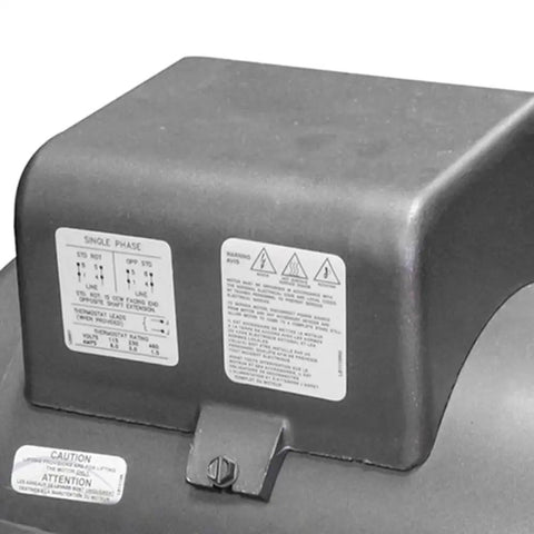 Close-up of motor housing on 7.5 HP Electric Motor For Compressors, 1725 RPM, 208-230V 31A, NEMA 215T