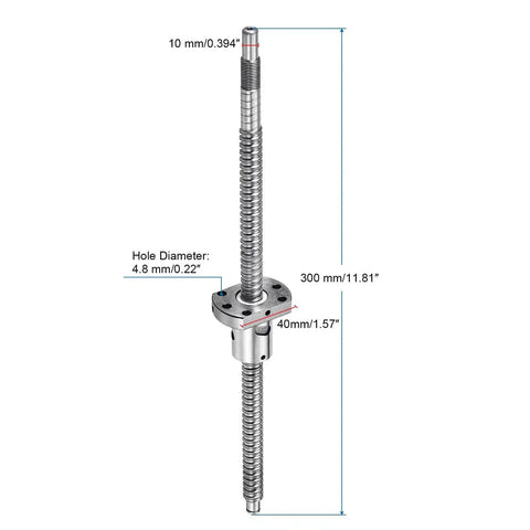 SFU1204 Ball Screw Kit 300Mm Long 12Mm Dia 4Mm Lead With Nut Anti Backlash Standard End Machining For BK BF12 CNC Machines