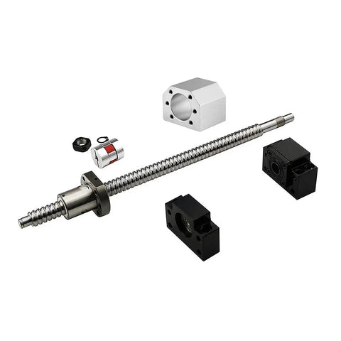 Anti Backlash Ball Screw Kit SFU RM1605 800mm with nut housing, BK12 BF12 supports, and coupler for CNC machine