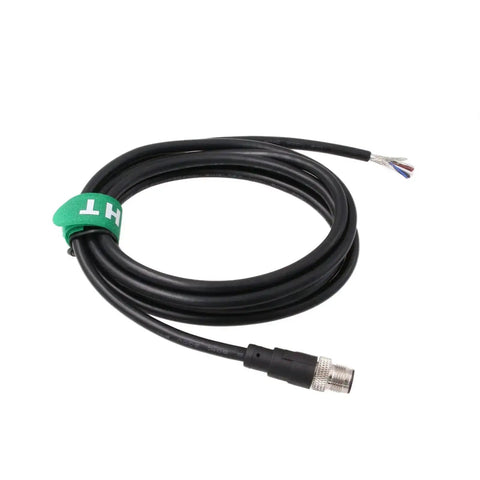M12 A Coded 4 Pin Shielded Sensor Actuator Cable 3m for industrial automation coiled with bare wire leads