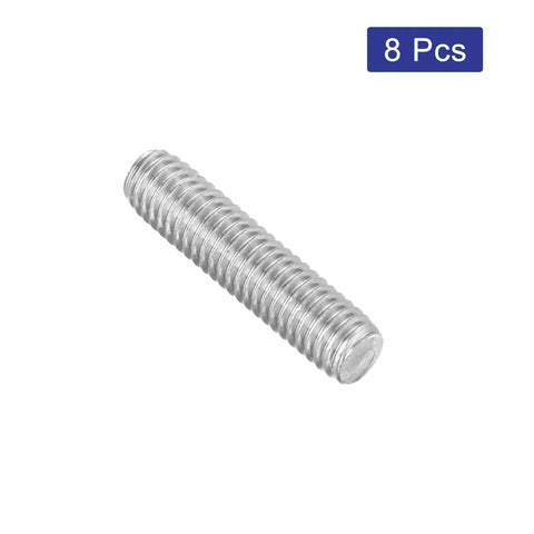 M6 25mm 304 Stainless Steel Fully Threaded Rods 8 Pcs Right Hand Thread