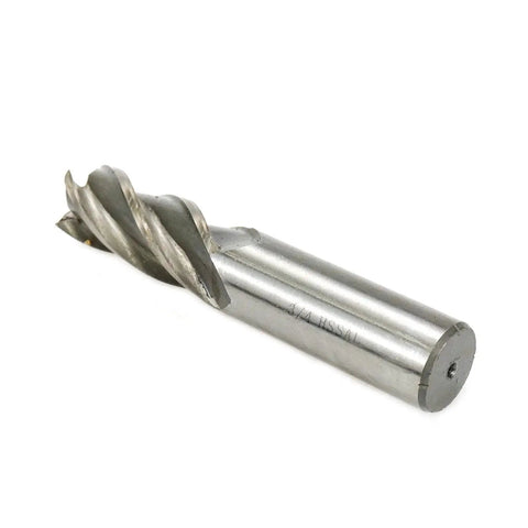 Beefy Heavy Duty End Mill For Metalworking Three Quarters Inch Cutting Diameter And Three Quarters Inch Shank High Speed Steel Cutter
