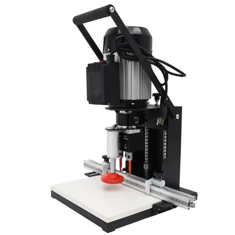 Front view of Go To Pro Grade Portable Woodworking Hinge Drilling And Boring Machine Handheld Drill Press For Cabinets And Furniture