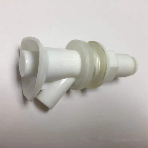 Push Button Water Cooler Spigot Replacement Kit For Rubbermaid Gott Coolers, 3-piece kit, threaded and plastic washers visible