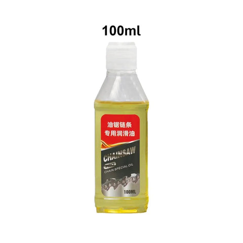 All Season Chainsaw Oil 100ml Synthetic Heavy Duty Multi Purpose Lubricant bottle with label in red and black