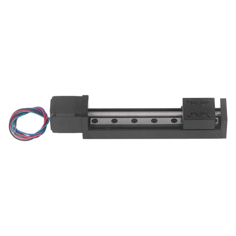 100mm Stroke Linear Slide Table with beefed up 28 stepper motor, alloy build, single rail motion actuator, for precise X Y Z axis
