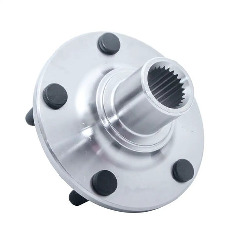Front Wheel Bearing Hub Assembly For 2010 2013 Ford Transit Connect Front Position 5 Lug Set Of 2 Plug And Play Direct Fit Replacement OE Quality ISO TS 16949 Certified Replaces 518519 BR930529K 7T161104AA shown in a close-up view of a single hub.