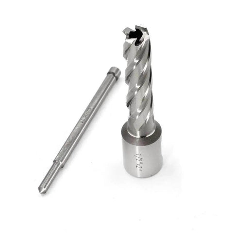Annular Cutter Kit For Magnetic Drill Press With Weldon Shank, Three Quarter Inch, One Half Inch Cutting Diameter, Two Inch Cutting Depth