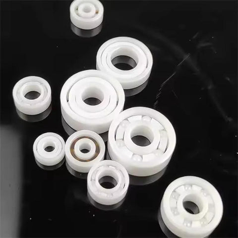 White full-ceramic bearings set (ZrO2), ABEC-9, assorted sizes including 8x22x7 mm for skate use