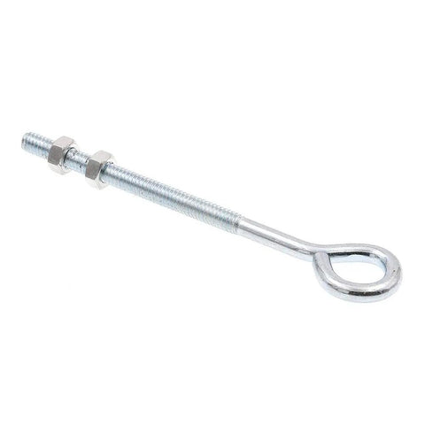 Eye Bolts With Nuts One Quarter Inch Twenty Thread Five Inch Long Closed Loop Eye And Machine Screw Threads On Opposite End Zinc Plated Steel Ten Pack Includes Two Hex Nuts Prime-Line Heavy Duty Hardware For Hanging Ropes Cables And Deck Posts