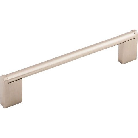 Princetonian Steel Bar Pull 6-5/16 Inch Center To Center 7-1/8 Inch Overall Length 3/8 Inch Width Brushed Satin Nickel Finish