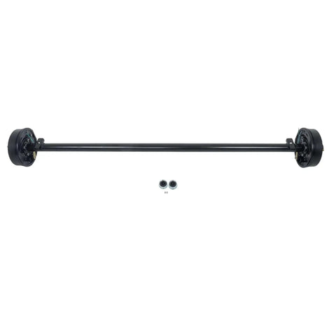 Heavy Duty 3500 Lb Trailer Electric Brake Axle With 5 Lug 4.5 Inch Bolt Pattern 85 Inch Hub Face And 70 Inch Spring Center Ready To Mount