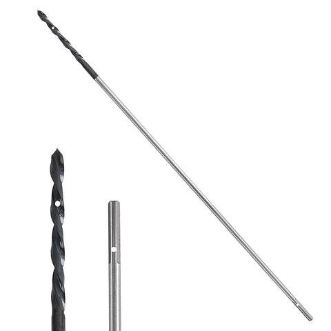 Heavy Duty Installer Drill Bit Set For Wood With Nails One Quarter Inch By Eighteen Inch Two Pack High Carbon Steel