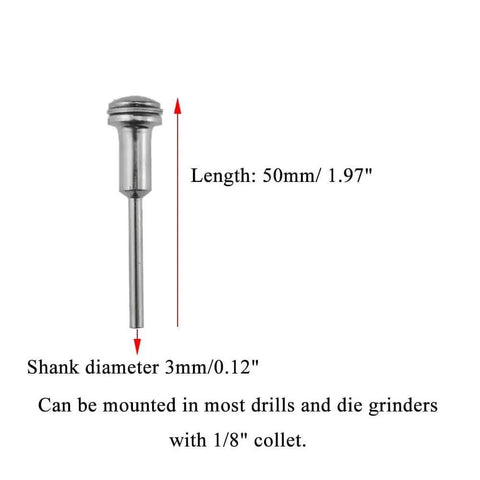 One Eighth Inch Cut Off Wheel High Speed Steel Screw Mandrel Shank Holder, 3mm shank diameter, 50mm length, for rotary tool bits