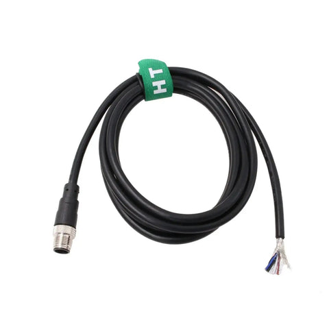 M12 A Code 4 Pin Male Aviation Power Cable for Sensor and Encoder, bare wire, 2m length, industrial control use