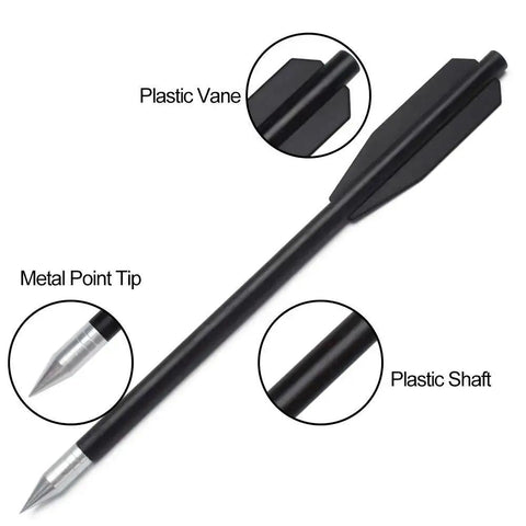 Crossbow Bolts Six Point Three Inch 36 Pack Black Plastic Shaft Arrows With Aluminum Point Tip For Small Crossbows Practice Bolts