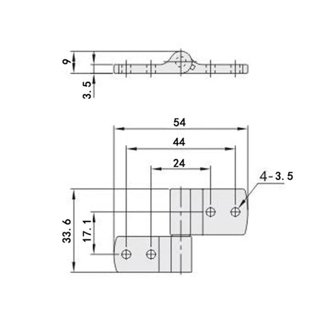 360 Degree Torque Hinge Friction Positioning Hinge Symmetrical Adjustable Torque Hinge For Gates And Furniture 1 Piece 0.45 Nm Torque diagram