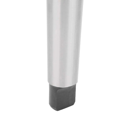 Steel MT4-MT2 taper drill sleeve adapter; cylindrical body with square-ended tip